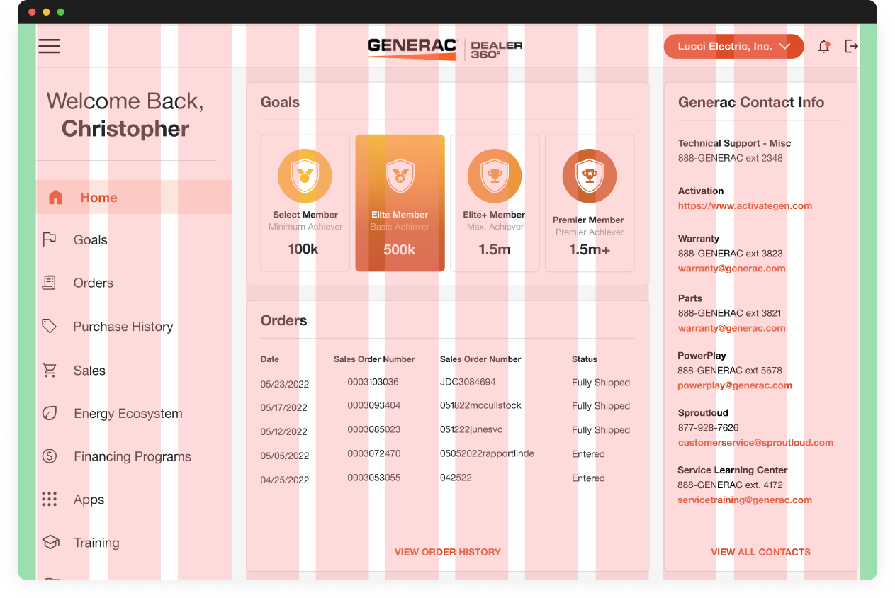 Redesigned Generac dashboard
