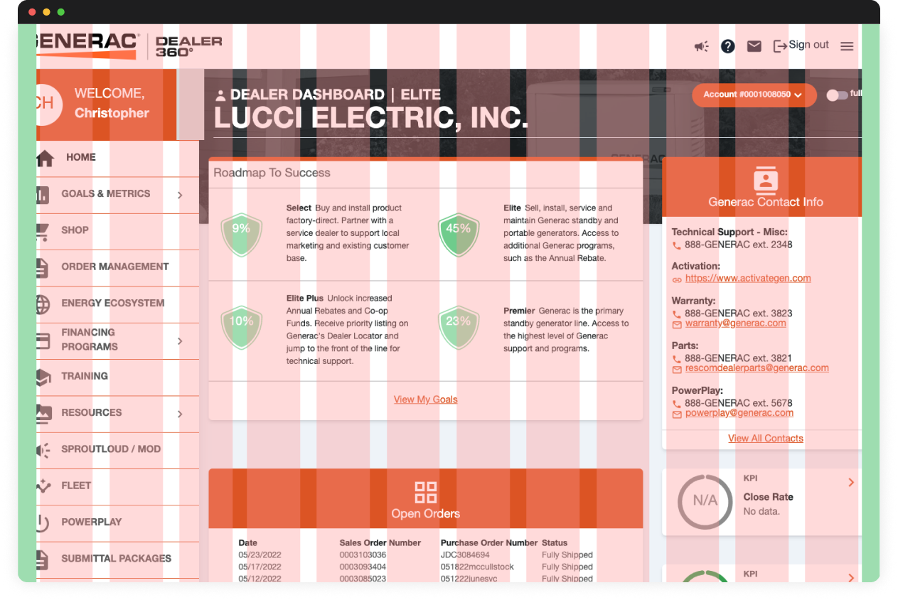 Legacy Generac dashboard