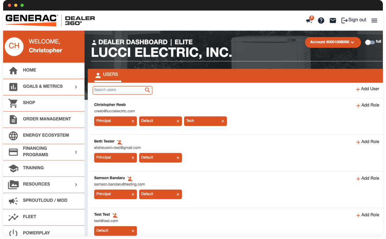 Legacy Generac dashboard
